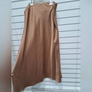 Brown satin skirt